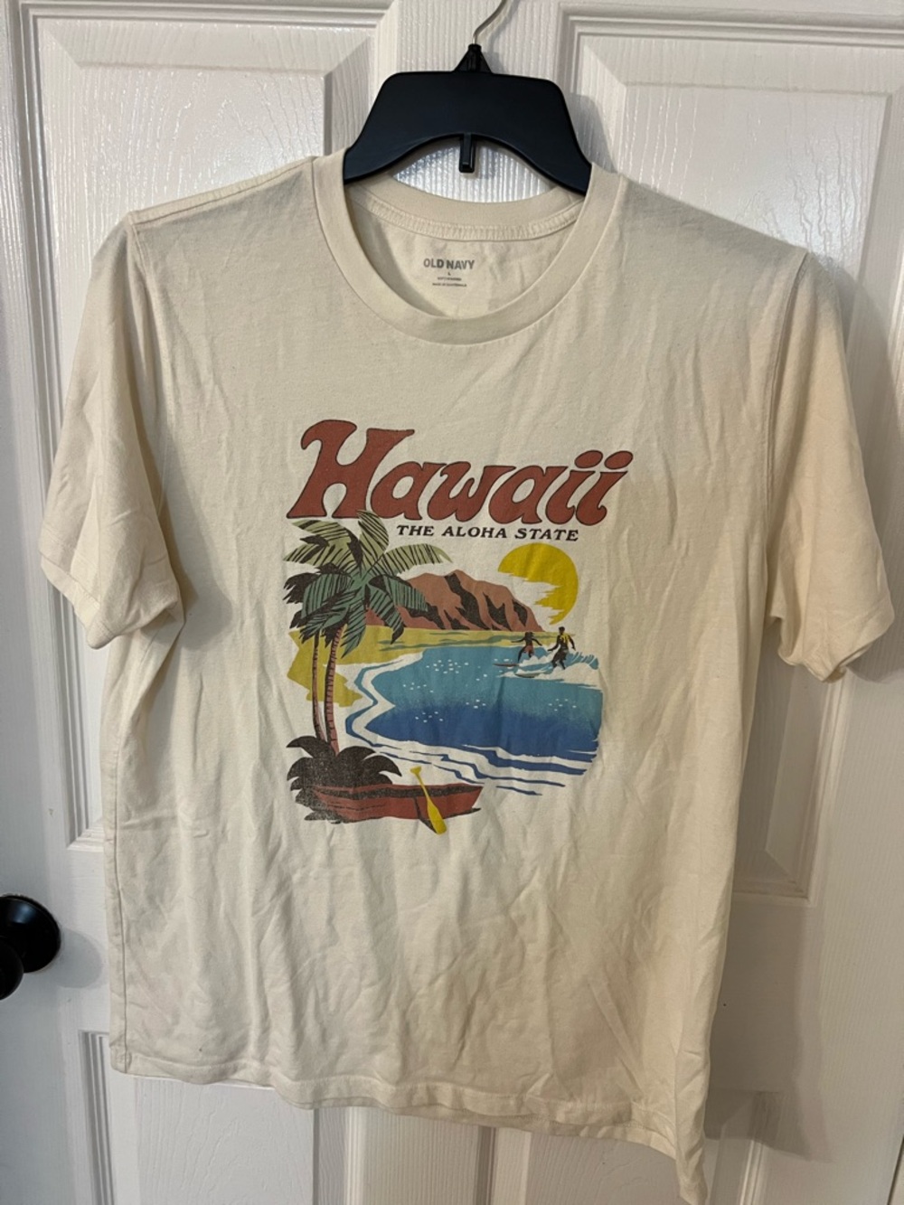 Old Navy Cream Tropical Hawaii Graphic Tee